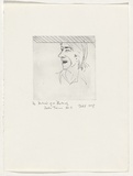 Artist: Todd, Geoff. | Title: Portrait of a photo of Peter Timms number 5 | Date: 1978 | Technique: etching, printed in black ink, from one plate | Copyright: This work appears on screen courtesy of the artist and copyright holder