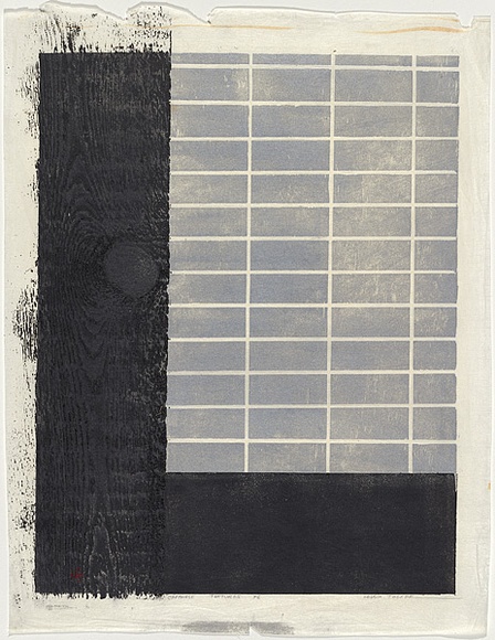 Artist: b'Thorpe, Lesbia.' | Title: b'Japanese textures' | Date: 1966 | Technique: b'linocut, printed in colour, from three blocks'