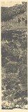 Title: b'Walking trees [panel 1]' | Date: 2006 | Technique: b'linocut, printed in grey ink, from 3 blocks'