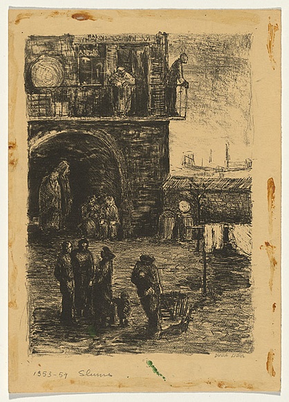 Artist: b'Groblicka, Lidia.' | Title: b'Slums' | Date: 1953-54 | Technique: b'lithograph, printed in black ink, from one stone'