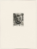 Artist: AMOR, Rick | Title: Self portrait. | Date: 1991 | Technique: etching, printed in black ink, from one plate
