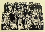 Artist: b'Allen, Joyce.' | Title: b'The party.' | Date: 1972 | Technique: b'linocut, printed in black ink, from one block'