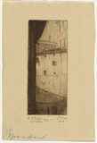 Artist: b'TRAILL, Jessie' | Title: b'In the shadow of St Peters' | Date: 1926 | Technique: b'etching, printed in warm black ink with plate-tone, from one plate'