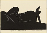 Artist: Thake, Eric. | Title: Greeting card: Christmas (Figure in a rocky landscape) | Date: 1965 | Technique: linocut, printed in black ink, from one block