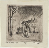 Artist: b'de Kesler, Thomas.' | Title: b'In the shadows of the night.' | Date: 1961 | Technique: b'etching and lavis, printed in black ink with plate-tone, from one  plate' | Copyright: b'\xc2\xa9 Thomas de Kessler'