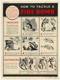 Artist: b'CRAMER, F' | Title: b'How to tackle a fire bomb.' | Date: (1939-1945) | Technique: b'lithograph'