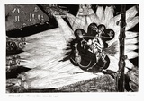Artist: b'COLEING, Tony' | Title: b'Helping my Koala across the road.' | Date: 1986 | Technique: b'etching, aquatint and roulette, printed in black ink, from one copper plate'