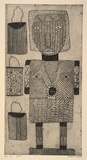 Artist: b'MUNGATOPI, Maryanne' | Title: b'Bima' | Date: 2001, February - March | Technique: b'etching and aquatint, printed in black ink, from one plate'