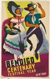 Artist: b'Freedman, Harold.' | Title: b'Bendigo Centenary Festival Year.' | Date: 1951 | Technique: b'lithograph, printed in colour, from multiple stones [or plates]'