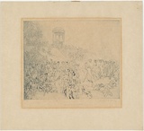 Artist: LINDSAY, Norman | Title: Land of the Sylphs | Date: 1926 | Technique: drypoint, printed in blue ink, from one plate