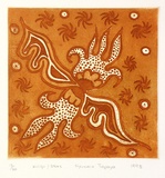 Artist: b'TAPAYA, Nyuwara' | Title: b'Kilipi, stars' | Date: 1993 | Technique: b'etching and aquatint, printed in colour, from one  plate'