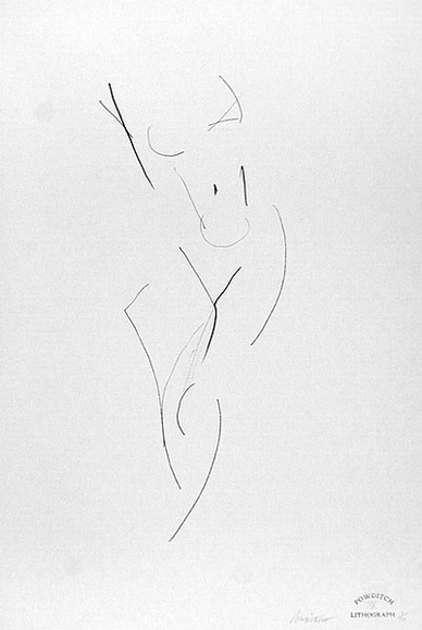 Artist: b'Powditch, Peter.' | Title: b'not titled [lying nude]' | Date: c.1972 | Technique: b'lithograph, printed in black ink, from one plate'