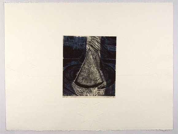 Artist: b'Marshall, Jennifer.' | Title: b'Moonlight' | Date: 1994 | Technique: b'woodcut printed in blue and black ink, from two blocks; embossing'