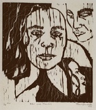 Artist: Randell, Fleur. | Title: Peter and flowers | Date: 1993 | Technique: woodblock, printed in black ink, from one block