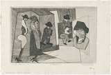 Artist: b'WALKER, Murray' | Title: b'The performers.' | Date: 1967 | Technique: b'etching, printed in black ink, from one plate'