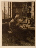 Artist: b'Hopkins, Livingston.' | Title: b'The fiddle doctor' | Date: 1888 | Technique: b'etching, printed in brown ink, from one plate'