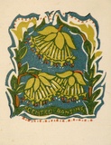 Artist: b'OGILVIE, Helen' | Title: b'Greeting card: Scented Banjine' | Technique: b'linocut, printed in colour, from multiple blocks'