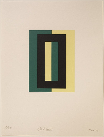 Artist: b'Walters, Gordon.' | Title: b'not titled' | Date: 1995 | Technique: b'screenprint, printed in colour, from two stencils' | Copyright: b'\xc2\xa9 The Estate of Gordon Walters.'