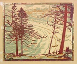 Artist: b'Abbott, Harold.' | Title: b'Coogee..' | Date: c.1947 | Technique: b'linocut, printed in colour, from three blocks'