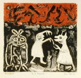 Artist: b'Allen, Joyce.' | Title: b'The Z wizards.' | Date: 1987 | Technique: b'monotype, printed in colour, from one plate'