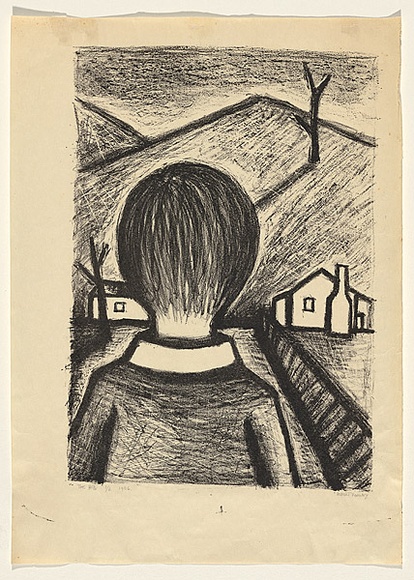 Title: b'The hill' | Date: 1956 | Technique: b'lithograph, printed in black ink, from one stone'