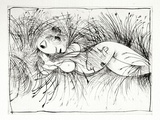 Artist: BOYD, Arthur | Title: Nude in cornfield. | Date: 1962 | Technique: etching, printed in black ink, from one plate | Copyright: Reproduced with permission of Bundanon Trust