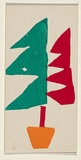 Title: b'Card: Tree' | Technique: b'screenprint, printed in colour, from three stencils'