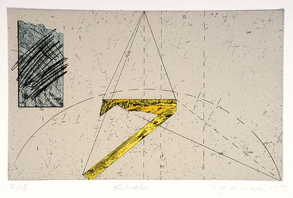 Artist: b'Spurrier, Stephen.' | Title: b'Khab' | Date: 1977 | Technique: b'etching, printed in colour, from multiple plates'