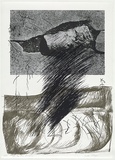 Artist: MEYER, Bill | Title: The Gap sings wordlessly | Date: 1981 | Technique: screenprint, printed in black, green and grey ink, from six stencils (photo-indirect) | Copyright: © Bill Meyer