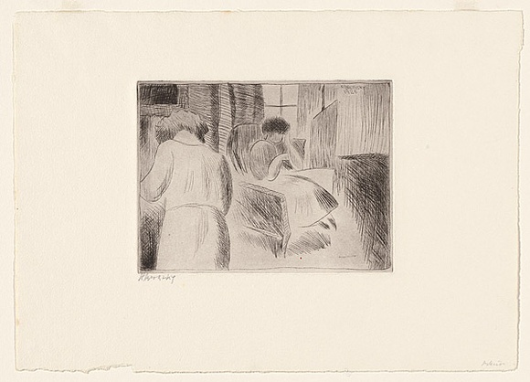 Artist: b'Brodzky, Horace.' | Title: bArtists' wife duo. | Date: 1925 | Technique: b'drypoint, printed in black ink, from one plate'