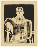 Artist: SELLBACH, Udo | Title: (Man in armchair) | Date: 1954 | Technique: lithograph, printed in black ink, from one stone [or plate]