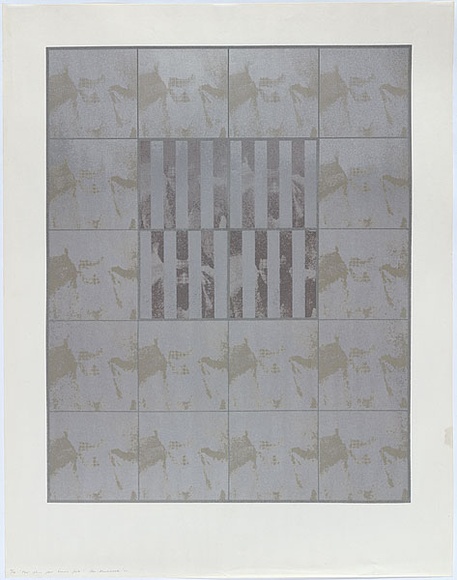 Artist: b'MADDOCK, Bea' | Title: b'Four plus four times five.' | Date: 1970-1971 | Technique: b'photo-screenprint, printed in colour, from five stencils'