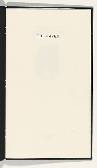 Artist: b'AMOR, Rick' | Title: b'Not titled (The Raven).' | Date: 1990 | Technique: b'woodcut, printed in black ink, from one block'