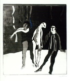 Artist: b'BALDESSIN, George' | Title: b'Performers and tinsel.' | Date: 1966 | Technique: b'etching and aquatint, printed in colour, from multiple plates'