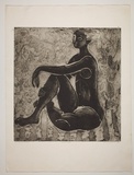 Artist: b'Haxton, Elaine' | Title: b'Dark nude' | Date: 1964 | Technique: b'open-bite etching and aquatint'