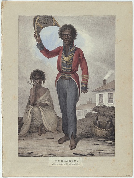 Artist: Earle, Augustus. | Title: Bungaree, a native chief of New South Wales. | Date: 1830 | Technique: lithograph, printed in black ink, from one stone; hand-coloured