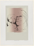 Artist: b'Harbeck, Ron.' | Title: b'Outback mother and child.' | Date: 1987 | Technique: b'screenprint, printed in colour, from two stencils with blends'