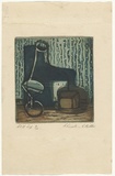 Artist: b'Aldor, Christine.' | Title: b'Still life.' | Date: c.1953 | Technique: b'etching and aquatint, printed in colour, from multiple plates'