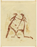Artist: b'Cant, James.' | Title: b'Mimi-figure variation (two figures embracing).' | Date: 1949 | Technique: b'monotype, printed in colour, from one plate; additional hand colouring'