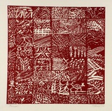 Artist: SHEARER, Mitzi | Title: not titled | Date: 1975 | Technique: linocut, printed in red ink, from one block