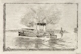 Artist: b'SIDMAN, William' | Title: b'A Manly boat' | Date: 1890s | Technique: b'etching, printed in black ink with plate-tone, from one copper plate'