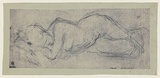 Artist: b'WILLIAMS, Fred' | Title: b'Reclining nude' | Date: c.1950 | Technique: b'dyeline' | Copyright: b'\xc2\xa9 Fred Williams Estate'