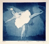 Artist: Byrne, Harold. | Title: Le lac des cygnes (Swan Lake). | Date: 1937 | Technique: etching and aquatint, printed in blue ink, from one copper plate