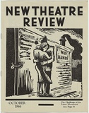 Artist: b'Bucklow, J.E.' | Title: b'(frontcover) New theatre review: October 1946.' | Date: October 1946 | Technique: b'linocut, printed in black ink, from one block; letterpress text'