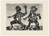 Artist: Senbergs, Jan. | Title: Two figures | Date: 1992 | Technique: lithograph, printed in black ink, from one stone | Copyright: © Jan Senbergs