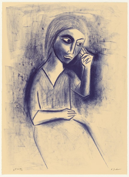 Artist: b'Dickerson, Robert.' | Title: b'Aleta' | Date: 2000, July | Technique: b'lithograph, printed in blue ink, from one stone'