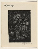 Title: Card: not titled [family] | Date: 1969 | Technique: wood-engraving, printed in black ink, from one block
