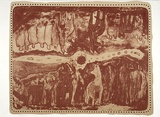 Artist: Johnson, John. | Title: Changes | Date: 1995 | Technique: lithograph, printed in colour, from two stones in light brown and ochre ink with synthetic polymer paint additions