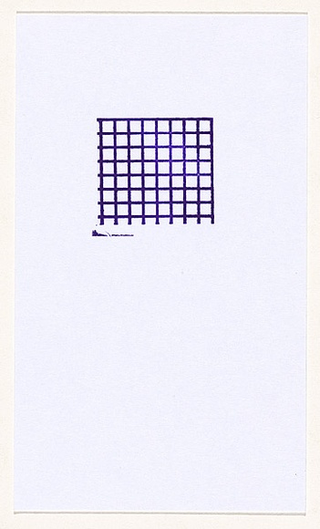 Title: b'not titled [purple stamp of grid]' | Date: 2007 | Technique: b'hand-stamped postcard'