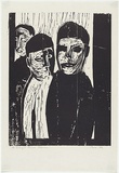 Artist: MADDOCK, Bea | Title: Three figures | Date: 1964 | Technique: woodcut, printed in black ink by hand-burnishing, from three joined pine blocks